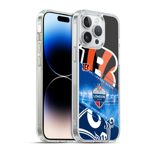 NFL 2019 London Games Bengals VS. Rams Soft Gel Case for Apple iPhone 14 Pro Max & MagSafe