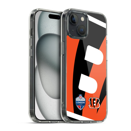 NFL 2019 London Games Oversized Bengals Soft Gel Case for Apple iPhone 15 & MagSafe