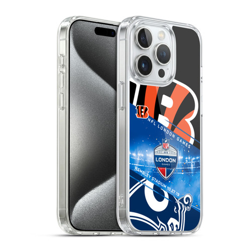 NFL 2019 London Games Bengals VS. Rams Soft Gel Case for Apple iPhone 15 Pro & MagSafe