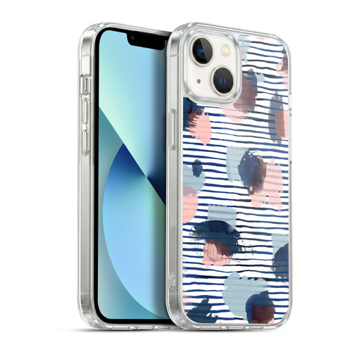 Ninola Patterns Graphic Thoughts Dots Blue Soft Gel Case for Apple iPhone 13