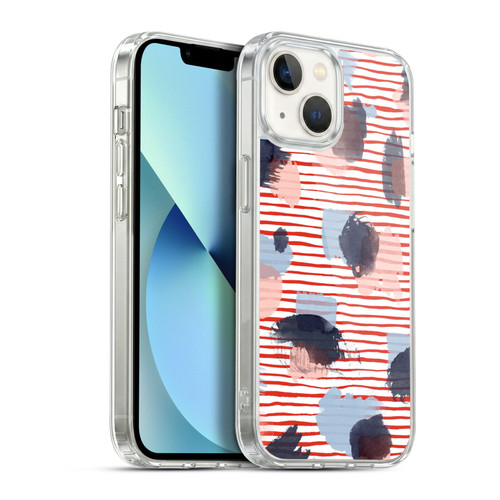 Ninola Patterns Graphic Thoughts Dots Red Soft Gel Case for Apple iPhone 13