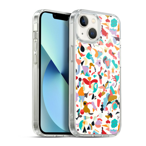 Ninola Patterns Imaginary Geo Animals White Soft Gel Case for Apple iPhone 13