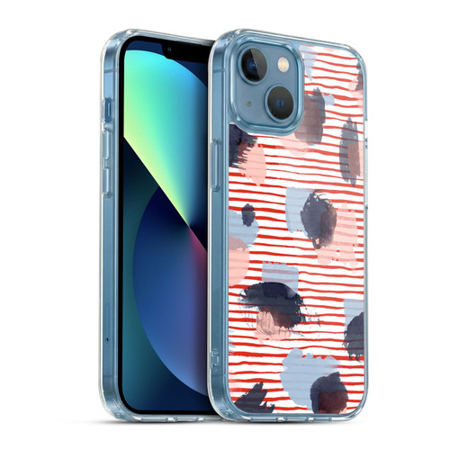 Ninola Patterns Graphic Thoughts Dots Red Soft Gel Case for Apple iPhone 13 Mini & MagSafe