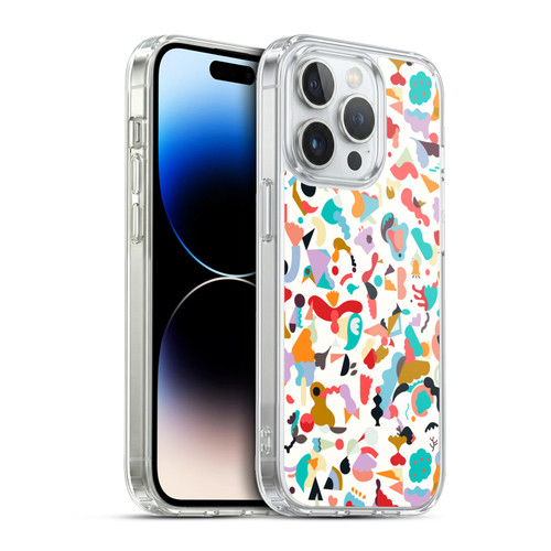 Ninola Patterns Imaginary Geo Animals White Soft Gel Case for Apple iPhone 13 Pro & MagSafe