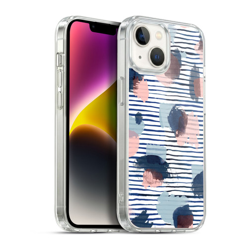 Ninola Patterns Graphic Thoughts Dots Blue Soft Gel Case for Apple iPhone 14