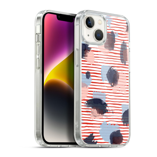Ninola Patterns Graphic Thoughts Dots Red Soft Gel Case for Apple iPhone 14 Plus & MagSafe