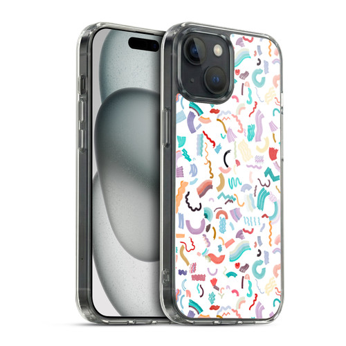 Ninola Patterns Cute Curly Shapes White Soft Gel Case for Apple iPhone 15 & MagSafe