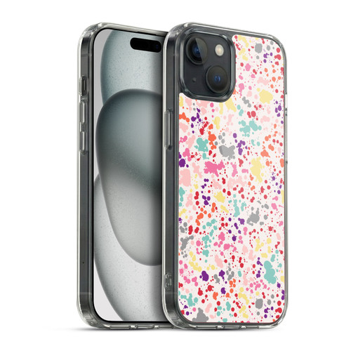 Ninola Patterns Colourful Splatter Drops Soft Gel Case for Apple iPhone 15 Plus & MagSafe
