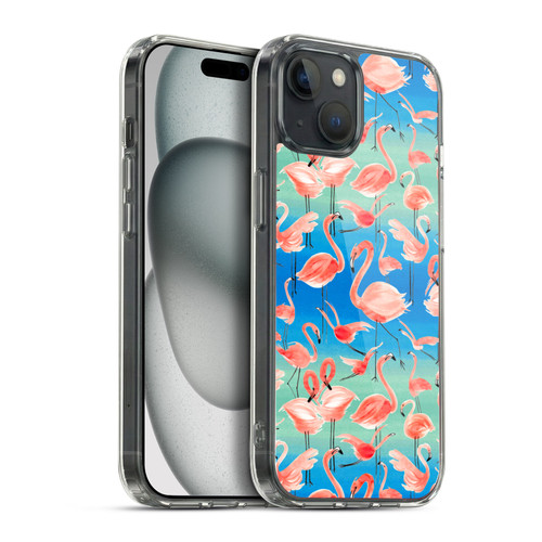 Ninola Patterns Flamingos Soft Gel Case for Apple iPhone 15 Plus & MagSafe
