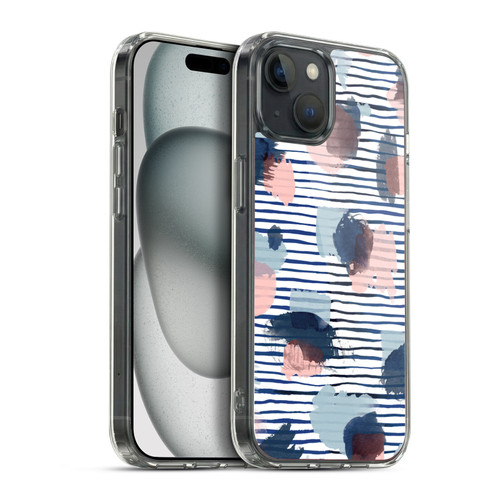 Ninola Patterns Graphic Thoughts Dots Blue Soft Gel Case for Apple iPhone 15 Plus & MagSafe