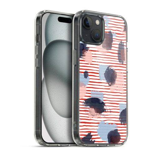 Ninola Patterns Graphic Thoughts Dots Red Soft Gel Case for Apple iPhone 15 Plus & MagSafe