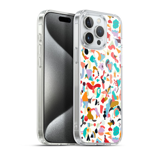 Ninola Patterns Imaginary Geo Animals White Soft Gel Case for Apple iPhone 15 Pro Max & MagSafe