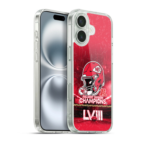 NFL 2024 Division Champions AFC Helmet Chiefs Soft Gel Case for Apple iPhone 16 Plus & MagSafe