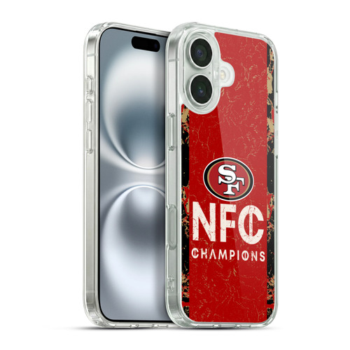 NFL 2024 Division Champions NFC Champ 49ers Soft Gel Case for Apple iPhone 16 Plus & MagSafe