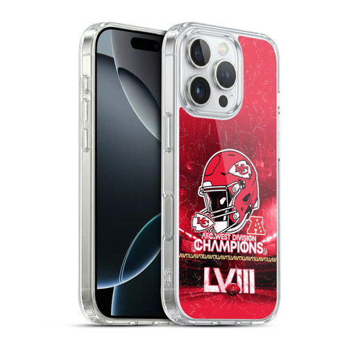 NFL 2024 Division Champions AFC Helmet Chiefs Soft Gel Case for Apple iPhone 16 Pro & MagSafe