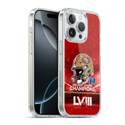 NFL 2024 Division Champions NFC Helmet 49ers Soft Gel Case for Apple iPhone 16 Pro & MagSafe