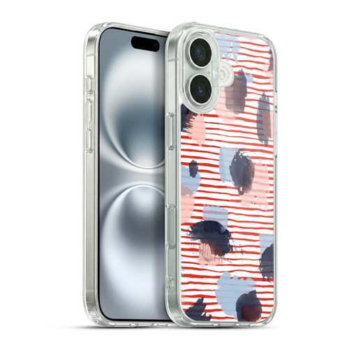 Ninola Patterns Graphic Thoughts Dots Red Soft Gel Case for Apple iPhone 16 Plus & MagSafe