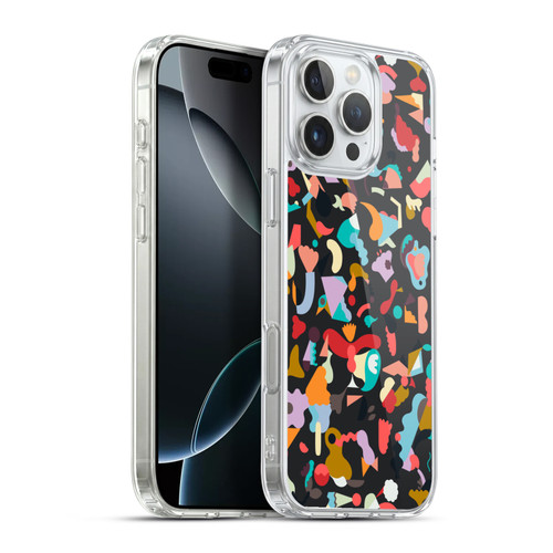 Ninola Patterns Imaginary Geo Animals Black Soft Gel Case for Apple iPhone 16 Pro Max & MagSafe