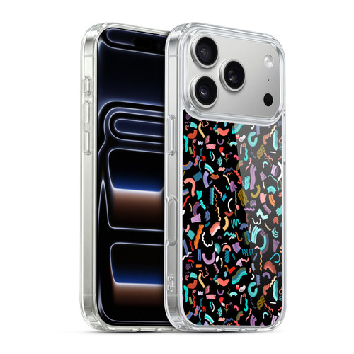 Ninola Patterns Cute Curly Shapes Black Soft Gel Case for Apple iPhone 17 Pro