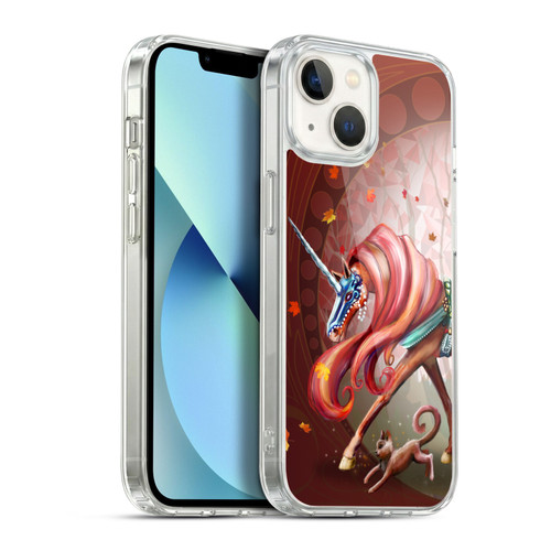 Rose Khan Unicorns Autumn Orange Soft Gel Case for Apple iPhone 13