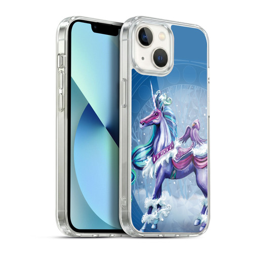 Rose Khan Unicorns Winter Blue Soft Gel Case for Apple iPhone 13