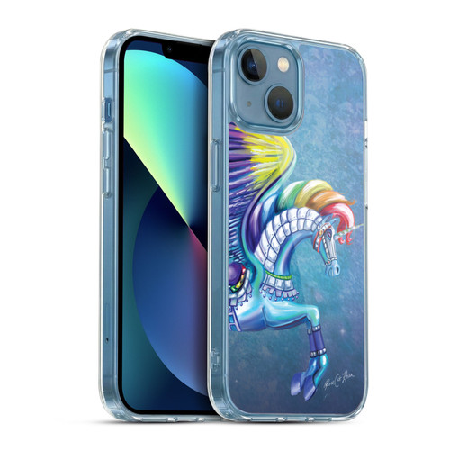 Rose Khan Unicorns Rainbow Carousel Horse Soft Gel Case for Apple iPhone 13 Mini & MagSafe