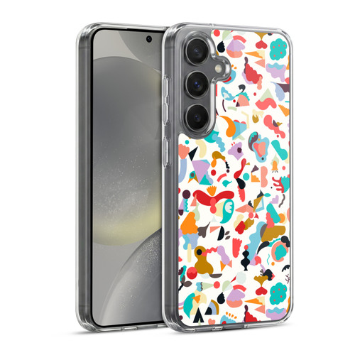 Ninola Patterns Imaginary Geo Animals White Soft Gel Case for Samsung Galaxy S24 5G & MagSafe