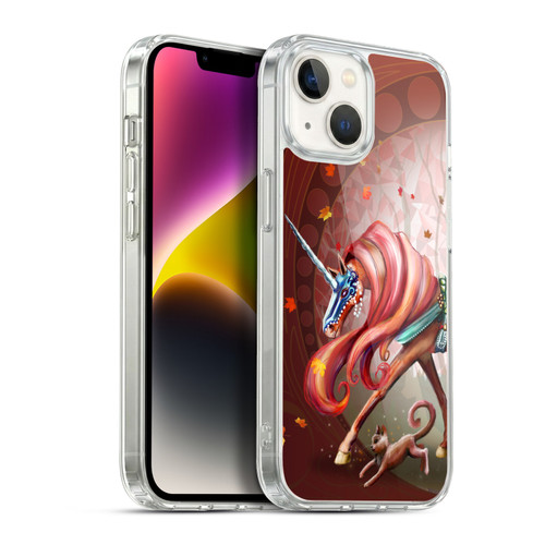 Rose Khan Unicorns Autumn Orange Soft Gel Case for Apple iPhone 14