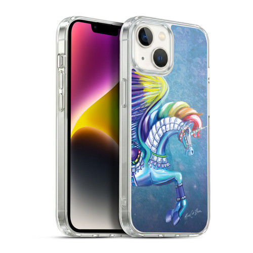 Rose Khan Unicorns Rainbow Carousel Horse Soft Gel Case for Apple iPhone 14