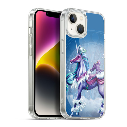 Rose Khan Unicorns Winter Blue Soft Gel Case for Apple iPhone 14