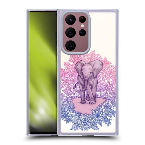 Micklyn Le Feuvre Animals Cute Baby Elephant Soft Gel Case for Samsung Galaxy S22 Ultra 5G