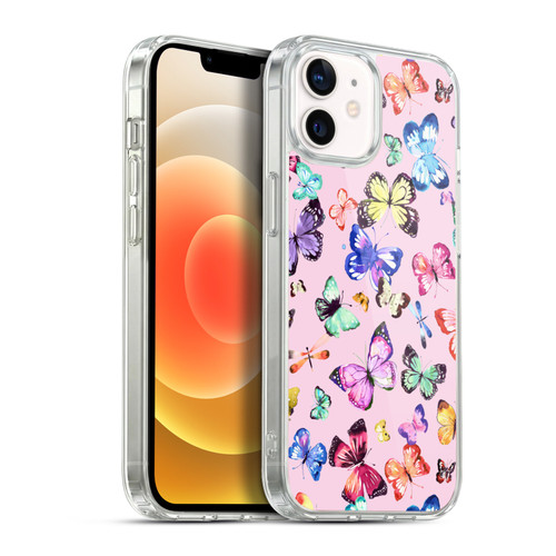 Ninola Patterns 4 Butterflies Multi Pink Soft Gel Case for Apple iPhone 12 / iPhone 12 Pro & MagSafe