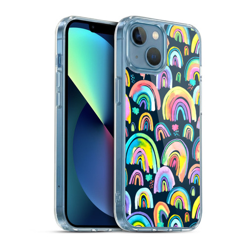 Ninola Patterns 4 New Rainbows Navy Multi Soft Gel Case for Apple iPhone 13 Mini & MagSafe