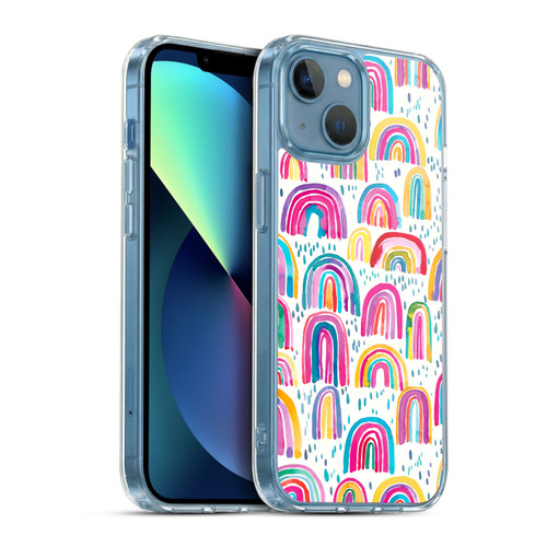 Ninola Patterns 4 Colourful Watercolour Rainbows Soft Gel Case for Apple iPhone 13 Mini & MagSafe