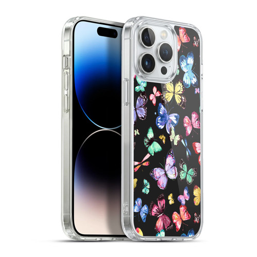 Ninola Patterns 4 Butterflies Black Multi Soft Gel Case for Apple iPhone 13 Pro Max & MagSafe