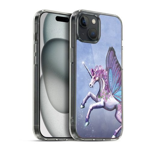 Rose Khan Unicorns Lilac Purple Butterfly Soft Gel Case for Apple iPhone 15 Plus & MagSafe