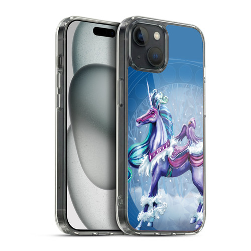 Rose Khan Unicorns Winter Blue Soft Gel Case for Apple iPhone 15 Plus & MagSafe