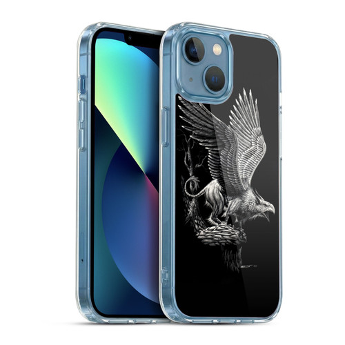 Stanley Morrison Black And White Griffon Soft Gel Case for Apple iPhone 13 Mini & MagSafe