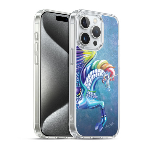 Rose Khan Unicorns Rainbow Carousel Horse Soft Gel Case for Apple iPhone 15 Pro & MagSafe