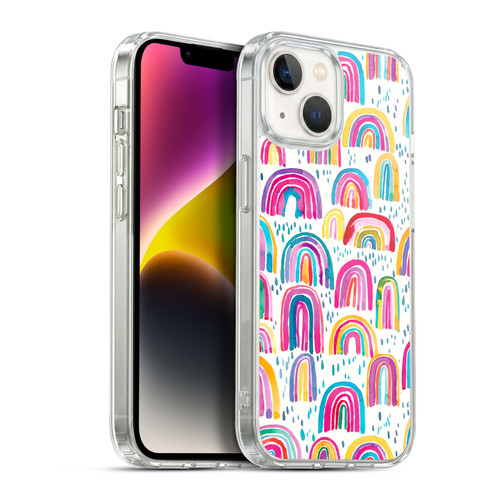 Ninola Patterns 4 Colourful Watercolour Rainbows Soft Gel Case for Apple iPhone 14