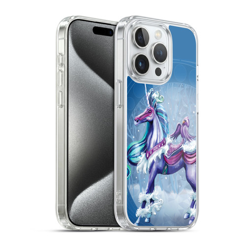 Rose Khan Unicorns Winter Blue Soft Gel Case for Apple iPhone 15 Pro & MagSafe