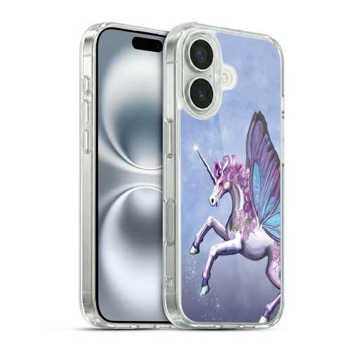 Rose Khan Unicorns Lilac Purple Butterfly Soft Gel Case for Apple iPhone 16 & MagSafe