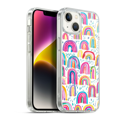 Ninola Patterns 4 Colourful Watercolour Rainbows Soft Gel Case for Apple iPhone 14 Plus & MagSafe