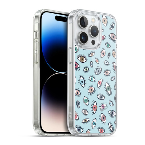 Ninola Patterns 4 Eyes Blue Soft Gel Case for Apple iPhone 14 Pro & MagSafe