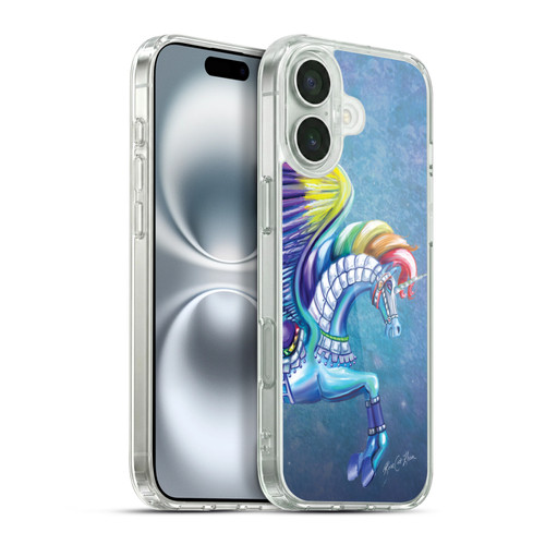 Rose Khan Unicorns Rainbow Carousel Horse Soft Gel Case for Apple iPhone 16 Plus & MagSafe