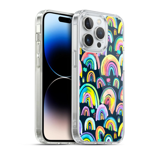 Ninola Patterns 4 New Rainbows Navy Multi Soft Gel Case for Apple iPhone 14 Pro & MagSafe