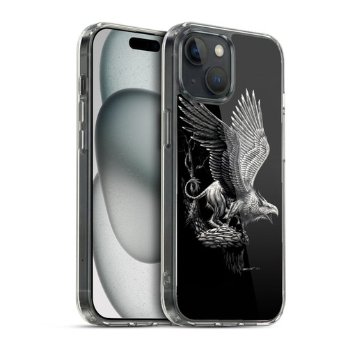 Stanley Morrison Black And White Griffon Soft Gel Case for Apple iPhone 15 & MagSafe