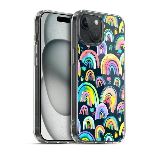 Ninola Patterns 4 New Rainbows Navy Multi Soft Gel Case for Apple iPhone 15 & MagSafe