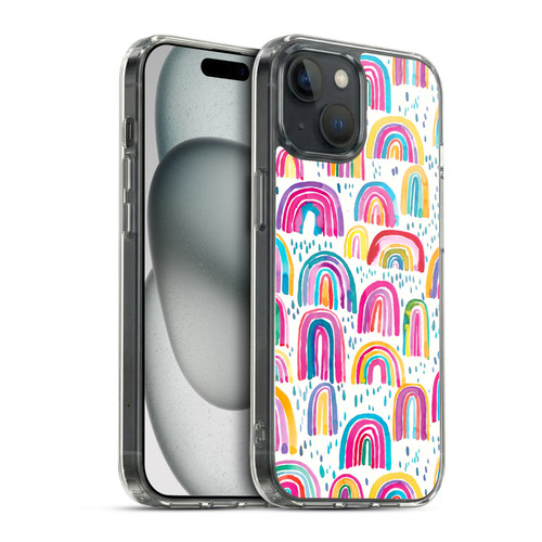 Ninola Patterns 4 Colourful Watercolour Rainbows Soft Gel Case for Apple iPhone 15 & MagSafe