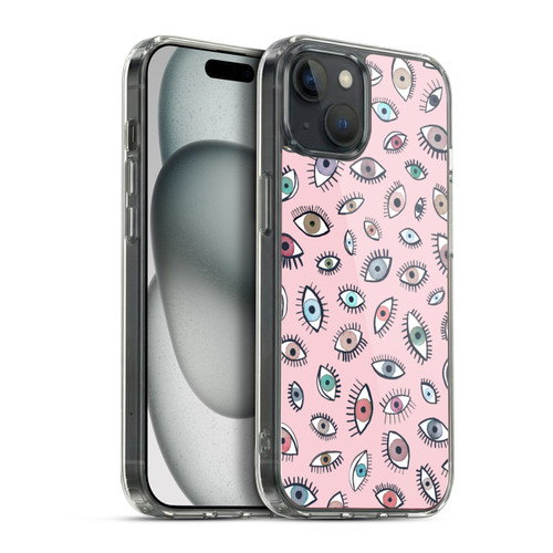Ninola Patterns 4 Eyes Pink Soft Gel Case for Apple iPhone 15 Plus & MagSafe